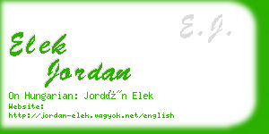 elek jordan business card